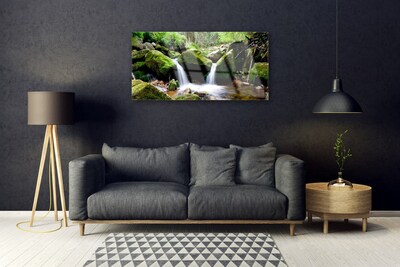 Obraz Akrylowy Wodospad Skały Natura
