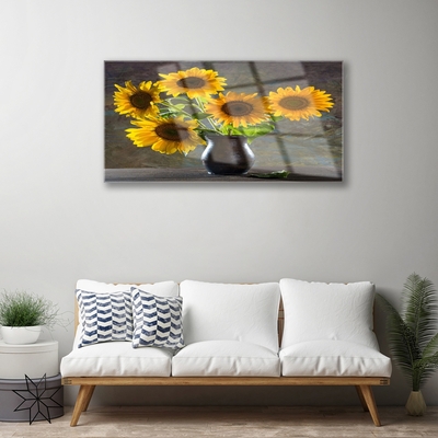 Obraz Akrylowy Słonecznik Wazon Roślina