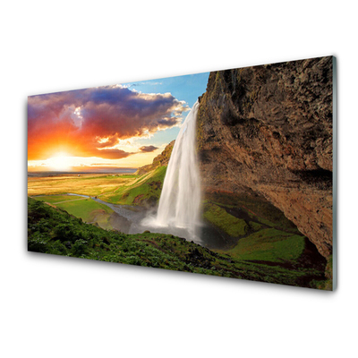 Obraz Akrylowy Góra Wodospad Natura