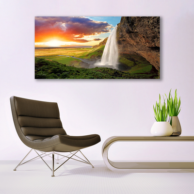 Obraz Akrylowy Góra Wodospad Natura