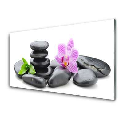 Obraz Akrylowy Kwiat Kamienie Zen