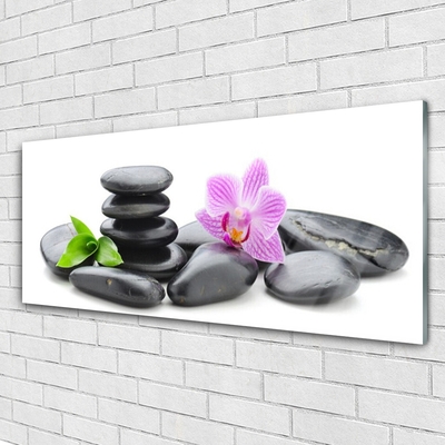 Obraz Akrylowy Kwiat Kamienie Zen
