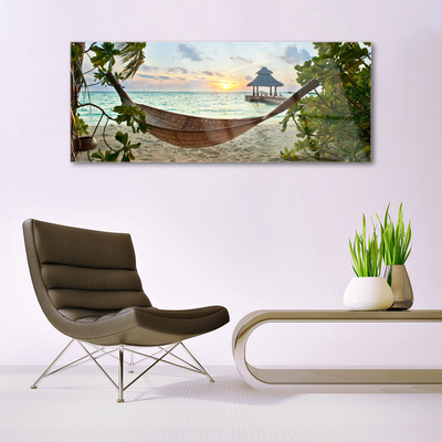 Obraz Akrylowy Plaża Hamak Morze Krajobraz