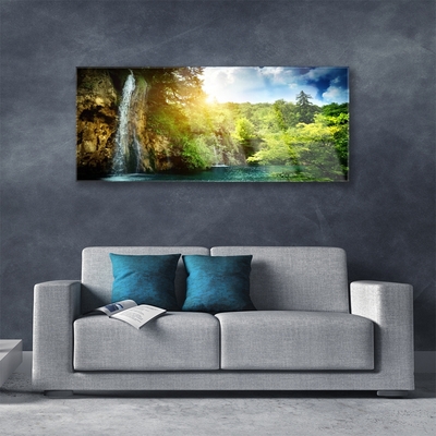 Obraz Akrylowy Wodospad Drzewa Krajobraz