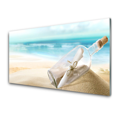 Obraz Akrylowy Plaża Butelka List Sztuka