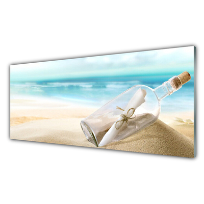 Obraz Akrylowy Plaża Butelka List Sztuka