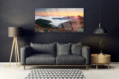 Obraz Akrylowy Góry Chmury Słońce Krajobraz