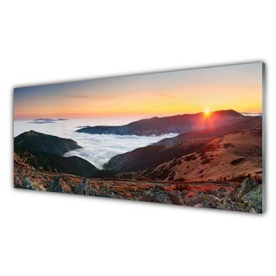Obraz Akrylowy Góry Chmury Słońce Krajobraz