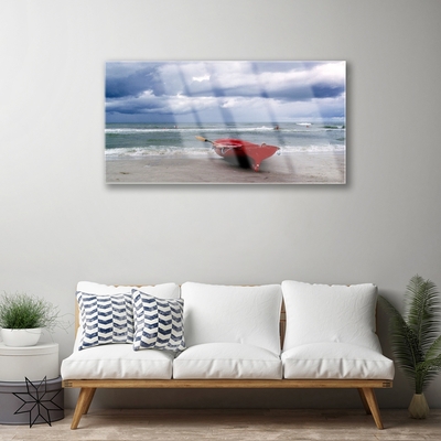 Obraz Akrylowy Łódka Plaża Morze Krajobraz