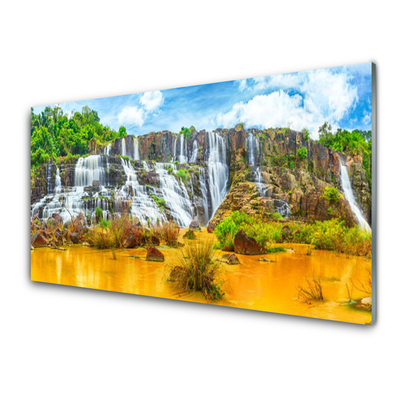 Obraz Akrylowy Wodospad Drzewa Natura