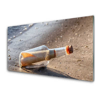 Obraz Akrylowy List Butelka Plaża Sztuka