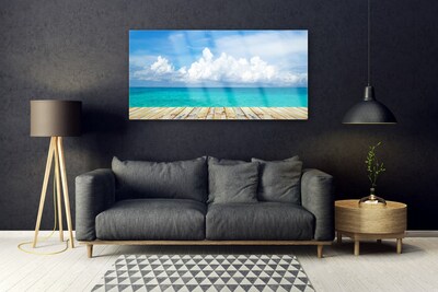 Obraz Akrylowy Morze Chmury Molo Krajobraz
