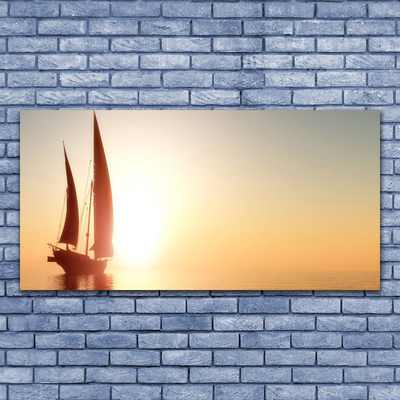 Obraz Akrylowy Łódka Morze Słońce Krajobraz