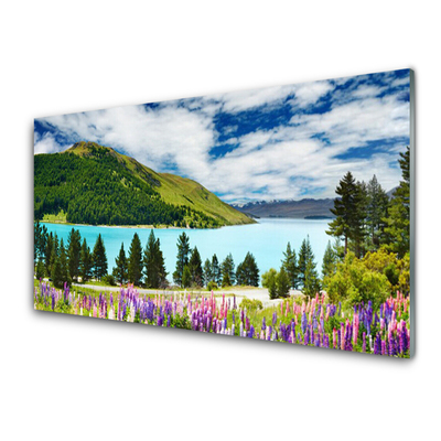 Obraz Akrylowy Góra Las Jezioro Krajobraz