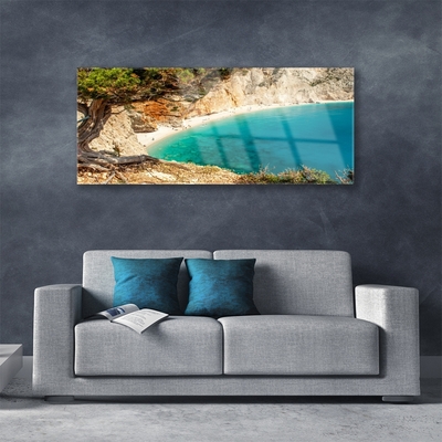 Obraz Akrylowy Zatoka Morze Skały Plaża