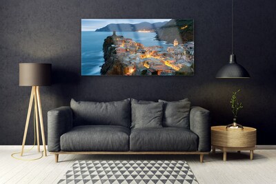 Obraz Akrylowy Morze Miasto Góry Krajobraz