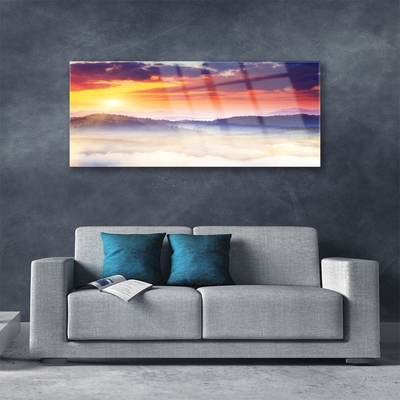Obraz Akrylowy Góra Słońce Krajobraz