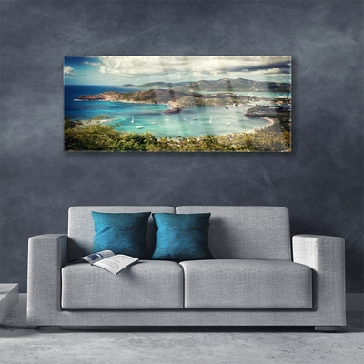 Obraz Akrylowy Zatoka Łódki Krajobraz