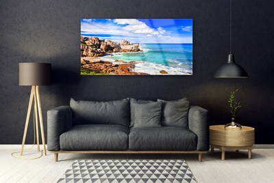 Obraz Akrylowy Plaża Skały Morze Krajobraz