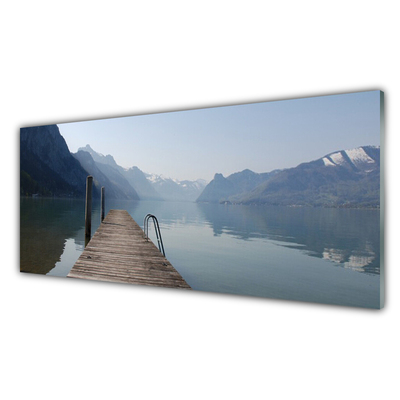 Obraz Akrylowy Molo Jezioro Góry Krajobraz