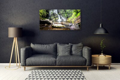 Obraz Akrylowy Wodospad Las Natura Potok