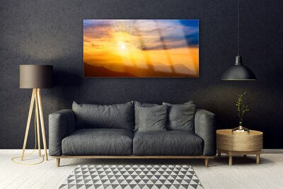 Obraz Akrylowy Góra Słońce Chmury Krajobraz