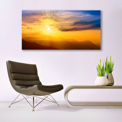 Obraz Akrylowy Góra Słońce Chmury Krajobraz
