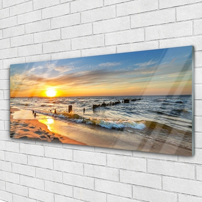 Obraz Akrylowy Morze Zachód Słońca Plaża