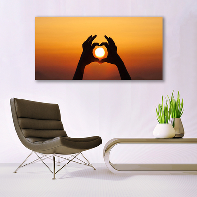 Obraz Akrylowy Ręce Serce Słońce Miłość