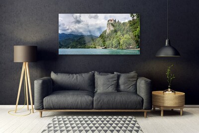 Obraz Akrylowy Zamek w Górach Las Krajobraz