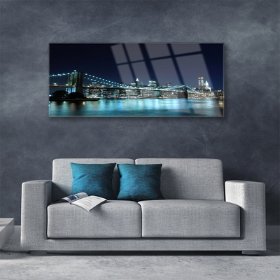 Obraz Akrylowy Most Miasto Architektura Noc