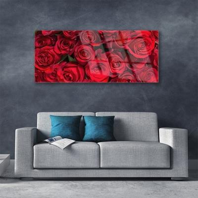 Obraz Akrylowy Czerwone Róże Kwiaty Natura