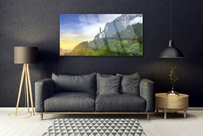 Obraz Akrylowy Zamek w Górach Las Krajobraz