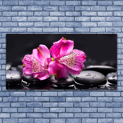 Obraz Akrylowy Kwiaty Kamienie Zen Spa
