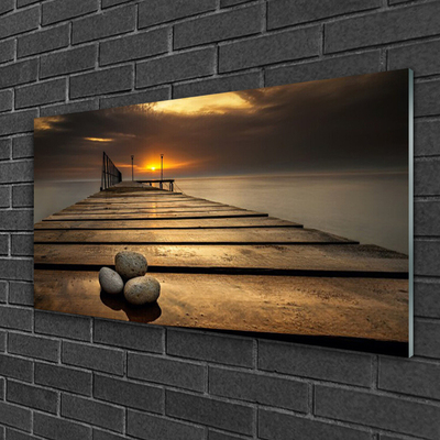 Obraz Akrylowy Morze Molo Zachód Słońca