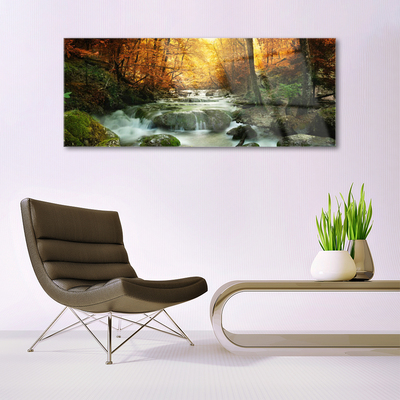 Obraz Akrylowy Wodospad Natura Las Jesień