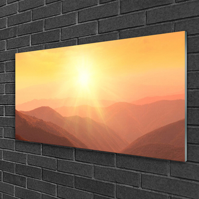 Obraz Akrylowy Słońce Góry Krajobraz
