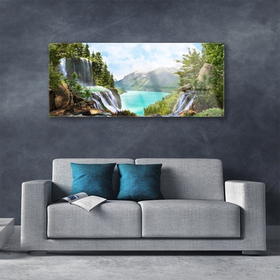 Obraz Akrylowy Zatoka Wodospad Góry