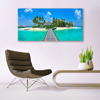 Obraz Akrylowy Tropikalna Plaża Palmy