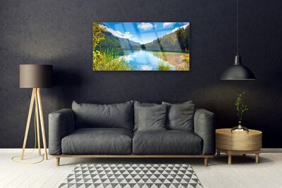 Obraz Akrylowy Góry Las Natura Jezioro