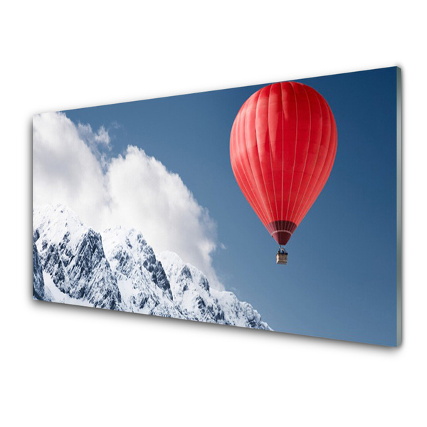 Obraz Akrylowy Balon Szczyty Gór Zima