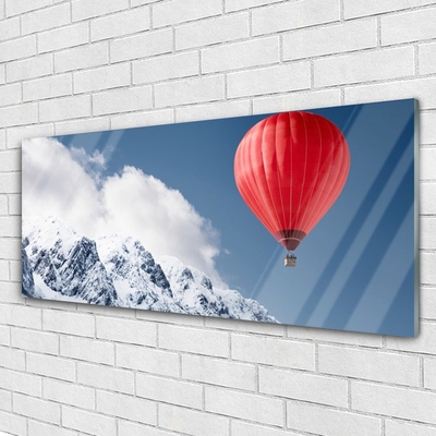 Obraz Akrylowy Balon Szczyty Gór Zima