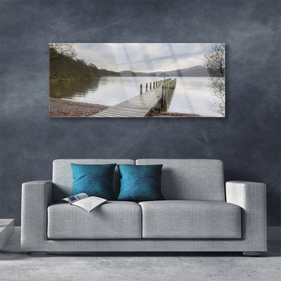 Obraz Akrylowy Jezioro Architektura Most