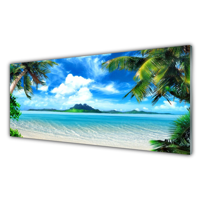 Obraz Akrylowy Palmy Morze Tropikalna Wyspa