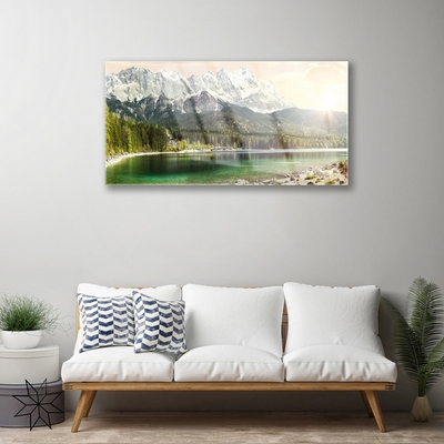 Obraz Akrylowy Góry Las Jezioro Krajobraz