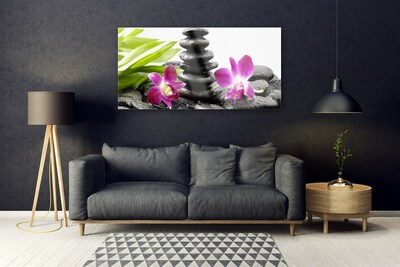 Obraz Akrylowy Kamienie Zen Spa Orchidea
