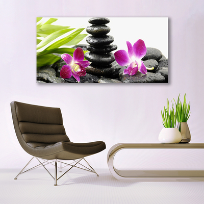 Obraz Akrylowy Kamienie Zen Spa Orchidea