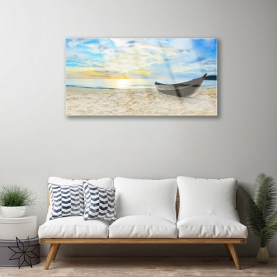 Obraz Akrylowy Łódka Plaża Morze