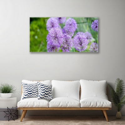 Obraz Akrylowy Fioletowe Kwiaty Łąka
