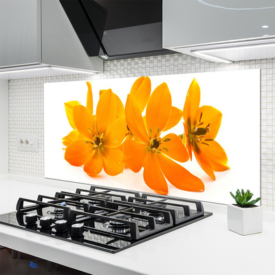 Panel Szklany do Kuchni Pomarańczowa Kompozycja Botaniczna